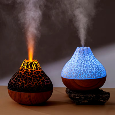 Volcano Luftbefeuchter LED Aromatherapie Luftreiniger Nachtlicht Öl Diffusor 