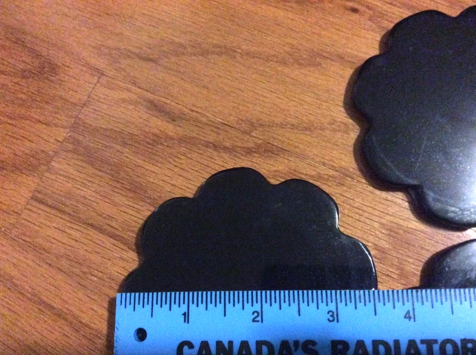 Cafe bakery black gothic ceramic coaster set 6 trivet studio Pottery Tea Coffee - Image 4 of 4