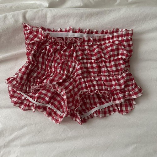 Mutandine donna fondo bloomers vita bassa pantaloncini frilly camicia da notte Lolita a quadri - Foto 10 di 20