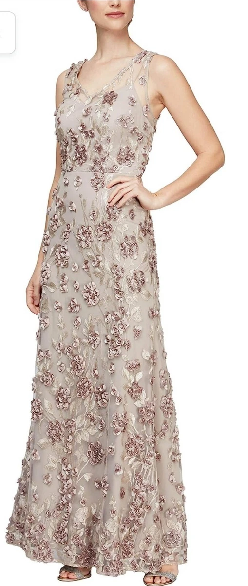 Alex evenings rosette dress sales