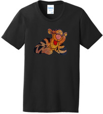 Women's Tigger Winnie the Pooh T-Shirt Ladies Tee Shirt S-4XL Bling Crew Neck
