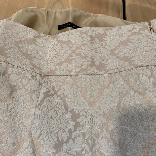 ELIE TAHARI Women's Damask Cream Ivory Elegant Cropped Pants Beige 6 NEW - Picture 4 of 10