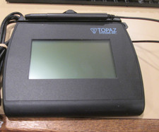 Topaz T-LBK755SE-BHSB-R 4x3 Backlit LCD Signature Capture Reader Pad  Stylus