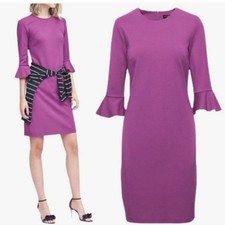 Banana Republic Elegant Purple Ponte Flutter Sleeve/ Career Dress Size 4