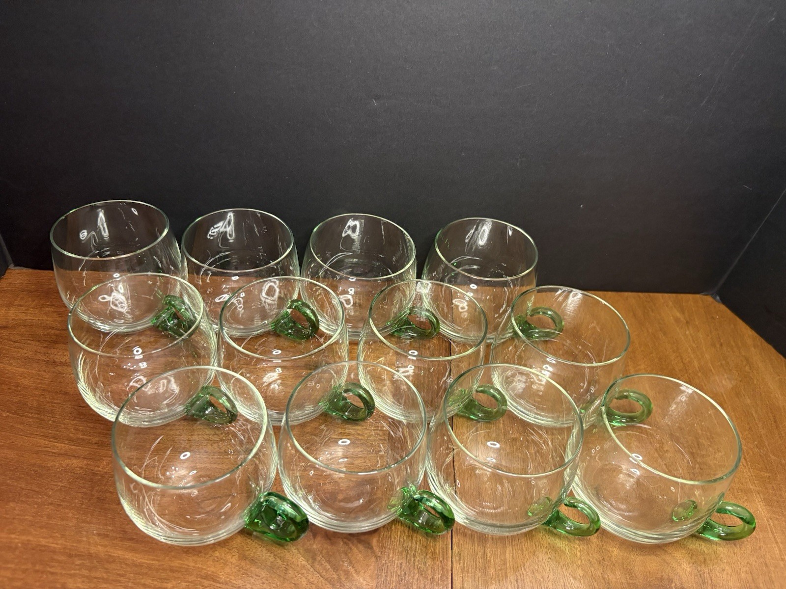 VTG MCM SUSSMUTH GERMANY HAND BLOWN CRYSTAL PUNCH GLASSES  LOT OF 12