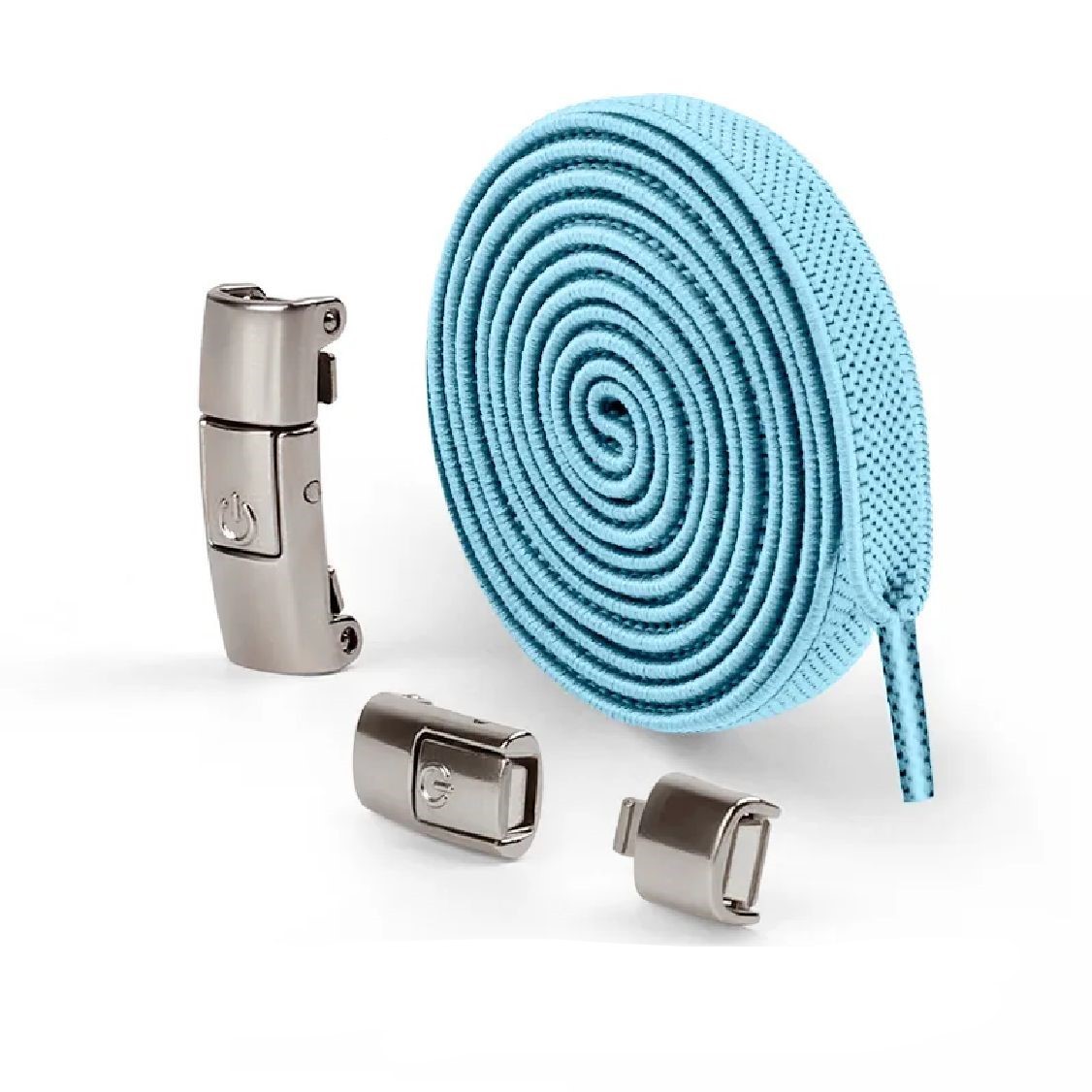 SAINT LAURENT Stivaletto nero elastico blu cielo sneakers piatto ricambio lacci scarpe stringhe #2001