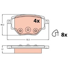 Satz Bremsbeläge Bremsklötze hinten für Peugeot 208 2 UB | 24044772