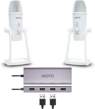 Movo USB UM700 Condenser Mics For Streaming, Podcasts, Home Studio USB Interface