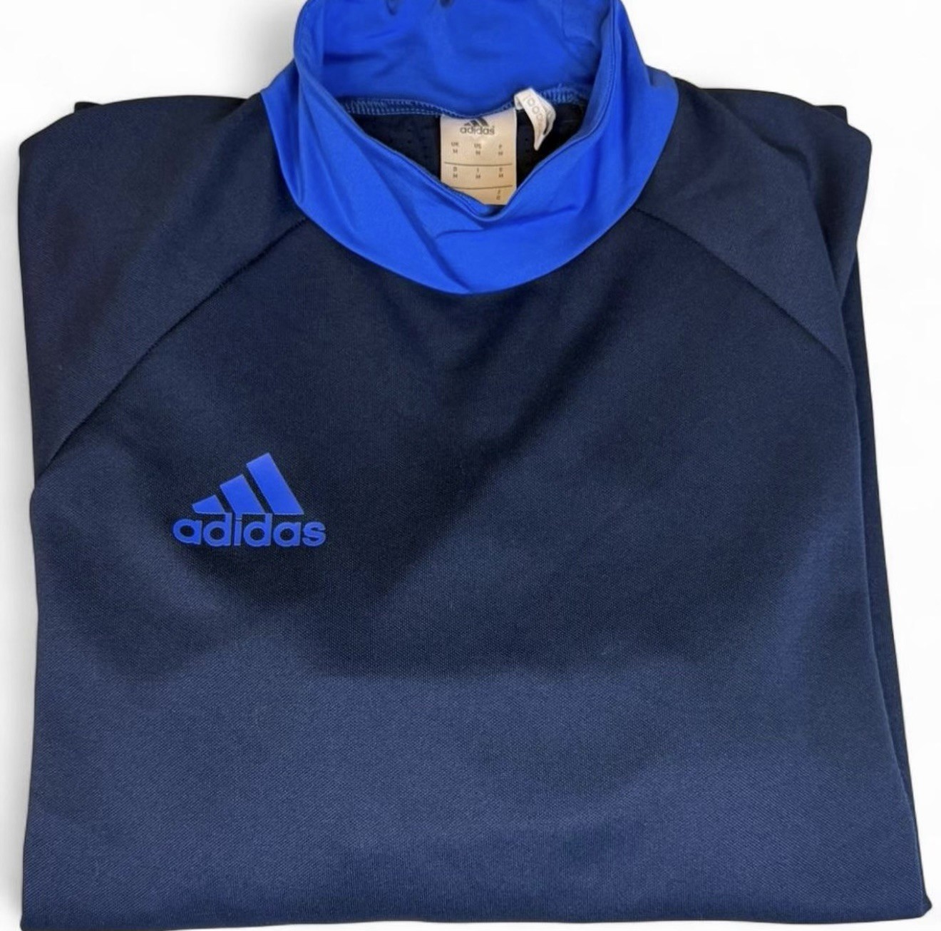 Adidas Mens M ClimaCool Training Pullover Mock Neck Long Sleeve Blue
