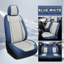 Universal Deluxe Pu Leather 5-seats Car Seat Cover Front Rear Cushion Full Set