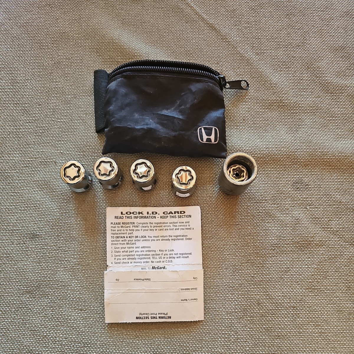 OEM Genuine Honda Acura Wheel Lock Set With Key And Case McGard