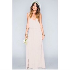 Show Me Your MuMu Beige Kendall Maxi Dress XS Wedding Guest Cocktail Party