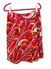Vintage Silk 70s Inspired Colorful Funky Eclectic Swishy Skirt Women's Size 9/10