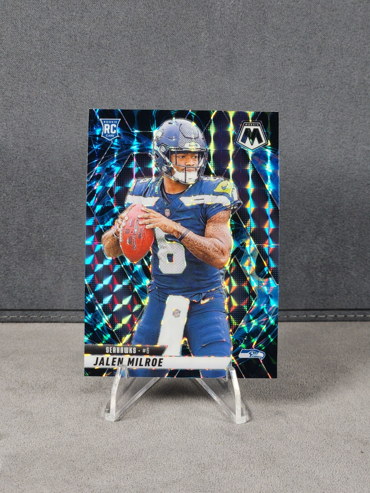2025 Mosaic Jalen Milroe #322 Genesis Case Hit Seattle Seahawks RC