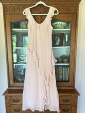 A New Day Size M Lt Pink Maxi Dress Sleeveless With Sheer Ruffles STUNNING!