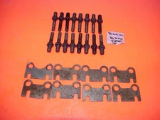 Set Of 16 SB Chevy 3/8" Hex Screw In Rocker Arm Studs & Guide Plates SB Chevy V8