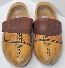 Vintage Dutch Wooden Clogs Shoes Sz 43 28cm VZ Brand Hand Painted Holland