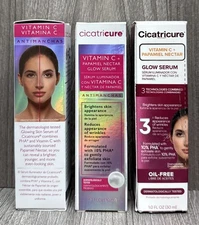 LOT OF 3 Cicatricure Glow Serum - Vitamin C + Papamiel Nectar Oil Free 1oz