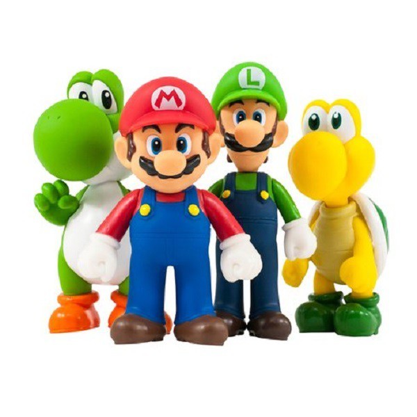Набор из 4 фигурок СУПЕР МАРИО, БОЛЬШАЯ коллекция, 12 см, YOSHI LUIGI KOOPA Neu