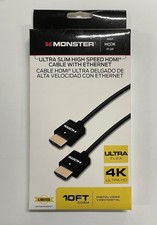 Monster Ultra Slim High Speed 4K 10Ft HDMI Cable With Ethernet JHIU0011