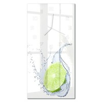 Glasuhr Aus GehäRtetem Glas Als Wanddekoration Limette WeißE Zeiger 30X60 Cm