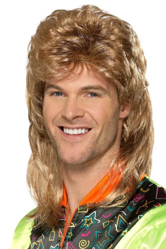 Smiffys Mullet Wig, Brown