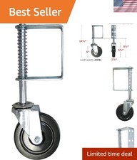 Hardware 8735 Hard Rubber Spring Gate Caster with Universal Mount, 5-Inch Whe...