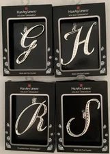 Harvey Lewis Christmas Tree Holiday Monogram Ornament Letters Fine Crystal