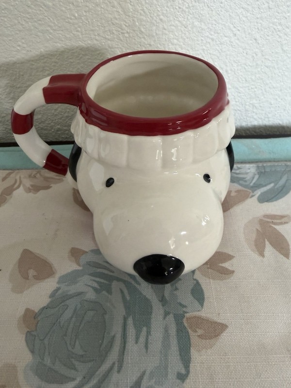 Williams Sonoma Peanuts Figural Snoopy Mug 27 OZ Holiday Christmas