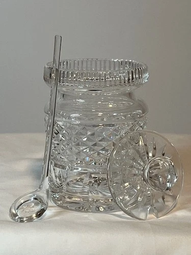 VINTAGE WATERFORD CRYSTAL HONEY CONDIMENT JAR CASTLEMAINE DIAMOND CUT 4" CUP