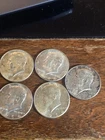 1964 kennedy Half Dollars 90% Silver 5 Coin lot