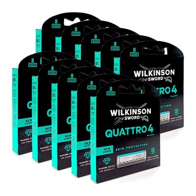 80 x Wilkinson Quattro Titanium Sensitive Essential 4 Precision Rasierklingen