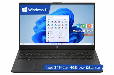 NEU HP 15 mit Full Microsoft Office Plus Windows 11 Pro 15'' HD Laptop 128GB SSD