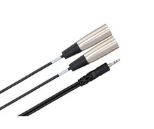 Hosa CYX-403M Stereo Breakout Cable - 3.5mm TRS Male to Dual XLR3 Male - 9.8