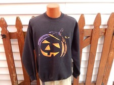 Vintage Halloween Pumpkin XL Adult Unisex Sweatshirt AWESOME BLACK