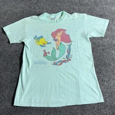 Vintage Disney The Little Mermaid Ariel T-Shirt Hanes Beefy-T USA Made L 80s