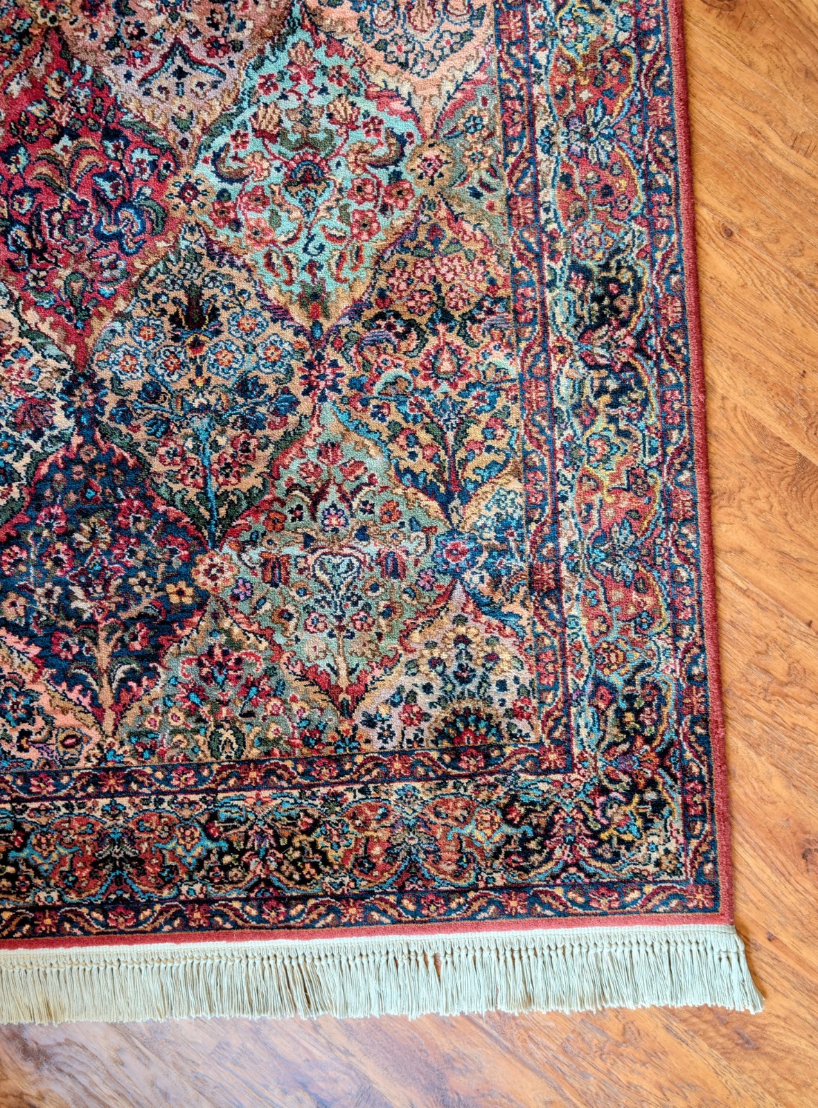 Karastan Vintage Kirman Wool Rug Large 6x9 Professionally Cleaned Estate Find