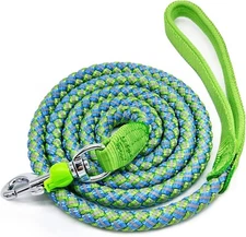 2/3/4/6/10 Foot Reflective Dog Leash Strong Nylon Rope 6ft * 1/2", Green 