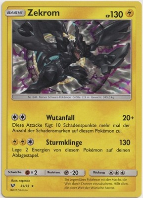 Pokémon Zekrom Holo Rare Schimmernde Legenden 35/73 EXC Deutsch