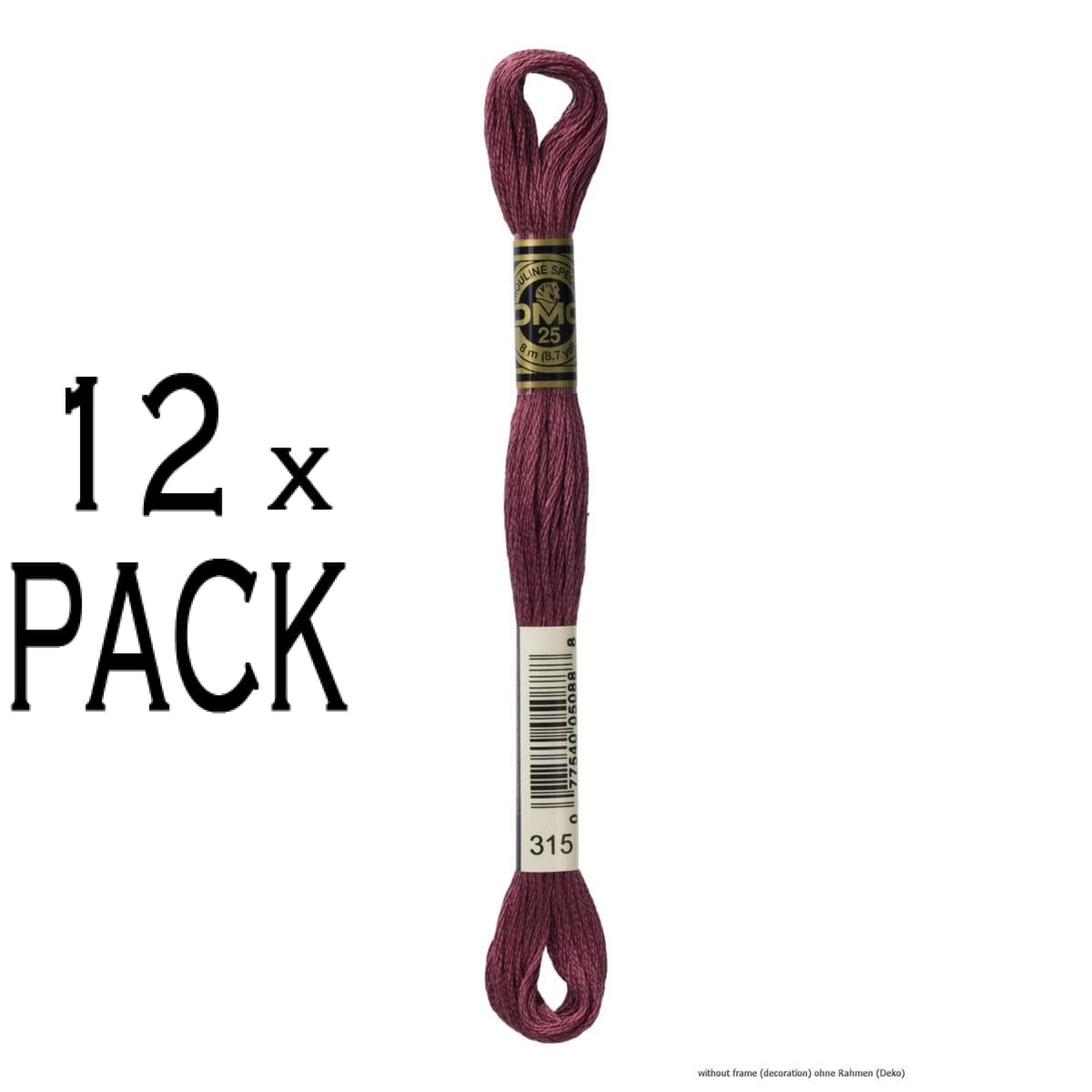 12x DMC Embroidery thread Mouline Special 117MC -315, 6 stranded, 8m