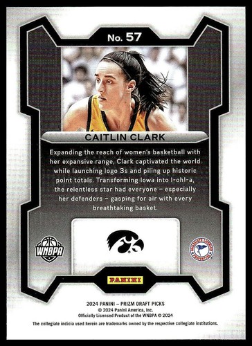 2024 Panini Prizm Draft Picks / Caitlin Clark ROOKIE - Picture 2 of 2