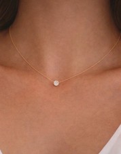 Elegante Collar Cadena Con Colgante Circonita Brillante Mujeres Galantes Y Finas