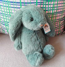 Jellycat Medium Bashful Forest Bunny ~ Green Soft Toy Rabbit ~ BAS3FB ~ BNWT