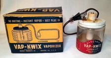 Vintage 1930's ~Vap-Kwix ~ Electric Vaporizer Glass Jar with Original Box USA!