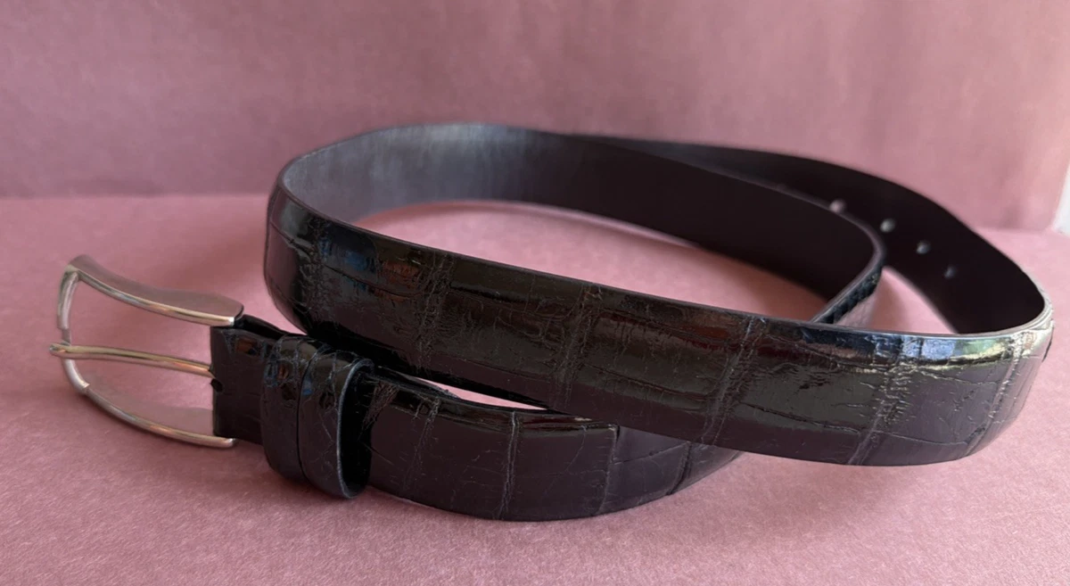 Vintage Genuine Black Crocodile Skin Casual Unisex Belt 34-36 Crocodile Black Belts for Men for sale | eBay main image 4