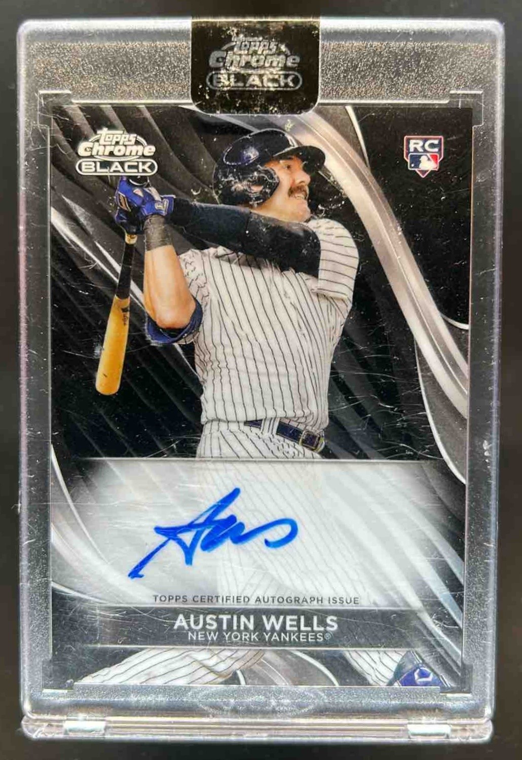 2024 Topps Chrome Black Austin Wells Auto RC Rookie #CBA-AW Yankees