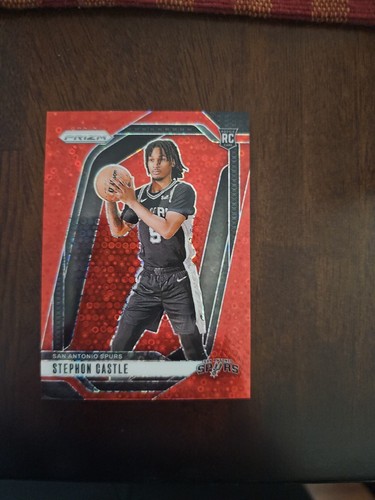 2024 Panini Prizm Stephon Castle 39/100 Red Fast Break Disco #234 Spurs