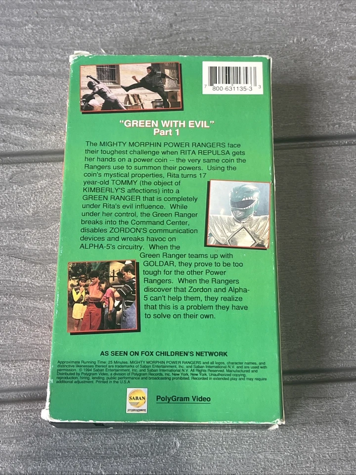 Mighty Morphin Power Rangers VHS Green Ranger Mini Series Part 1 - Image 3 of 4