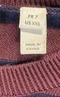 Lacoste Men's Burgundy Navy Blue Striped Cotton Crewneck Sweater Sz XXL — photo 3