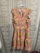 NWT THML Pin Pleated Ruffled Floral Sleeveless Dress Small